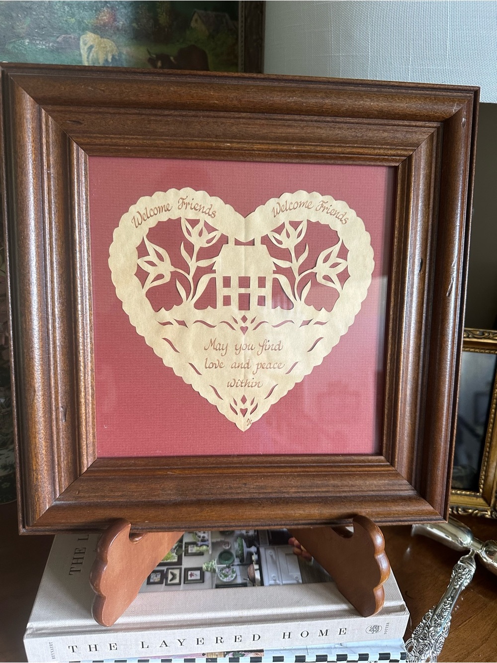 Vintage Scherenschnitte Framed Picture